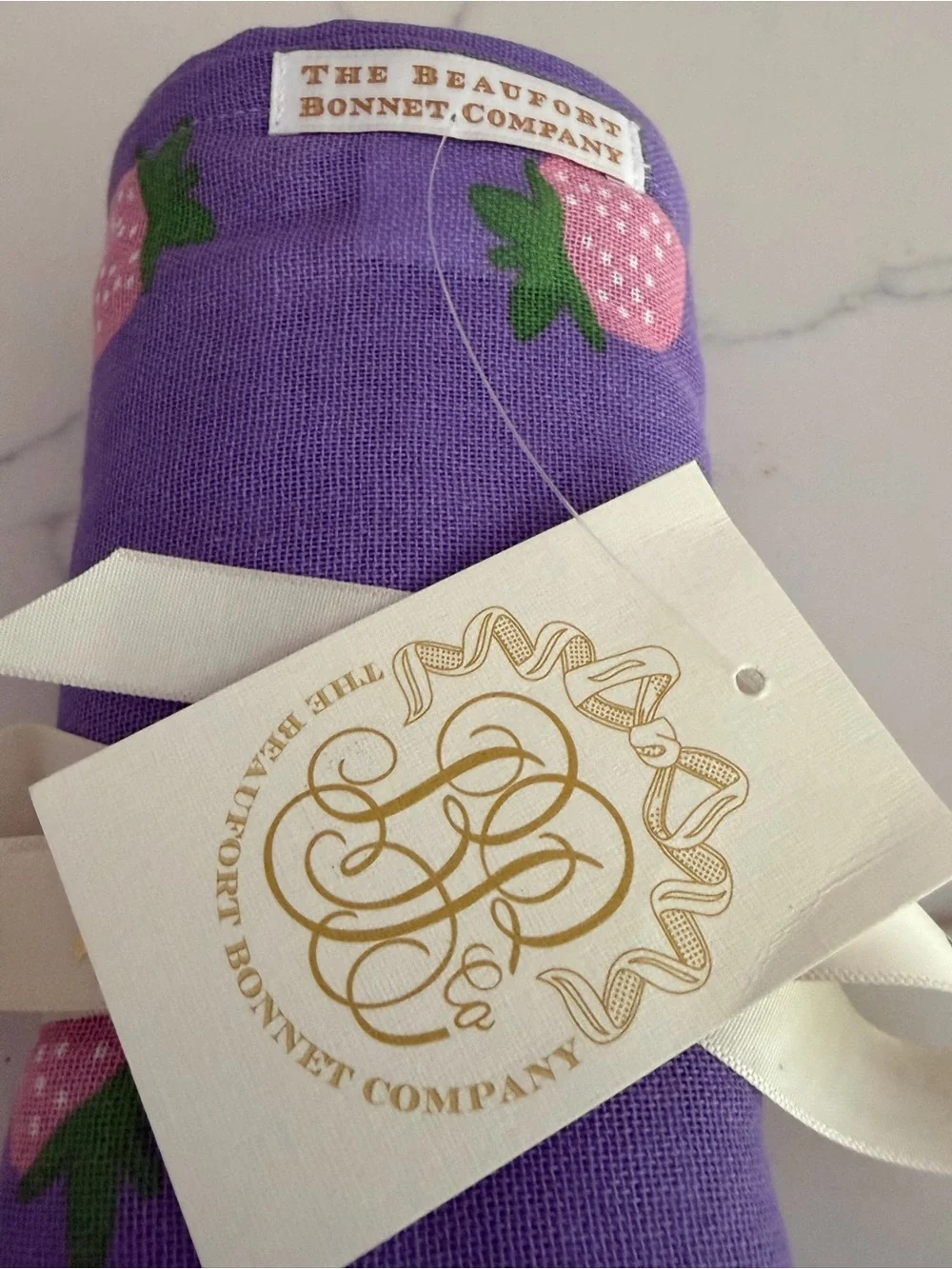 The Beaufort Bonnet Company Silent Night Swaddle in Purple Strawberry Print